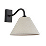 cut out image of conical wall light with matt black curved arm
