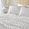Tufted Polka Dots Duvet Cover Set - White carousel image
