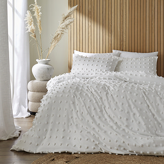 Tufted Polka Dots Duvet Cover Set - White main image