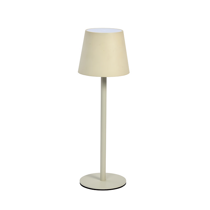 image cut out on white background of ivory table lamp with minimalist silhouette