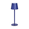 image cut out on background of navy blue sleek modern table lamp