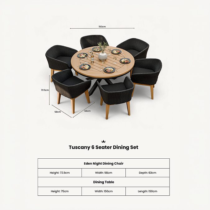 Tuscany six seater dining set