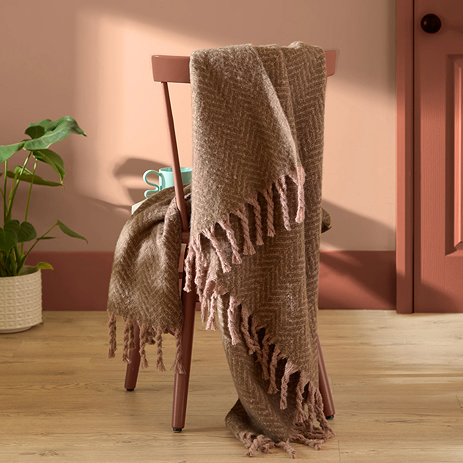 Tweedie taupe throw image