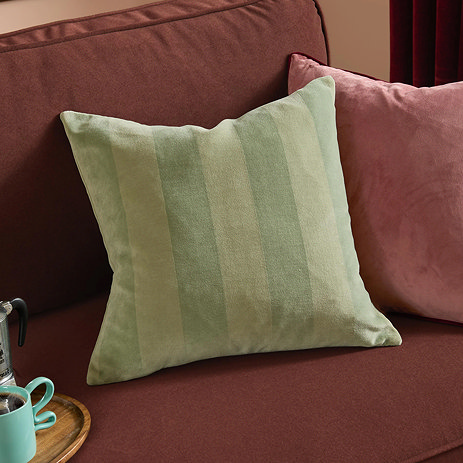 matcha latte ultimate stripe feather cushion image