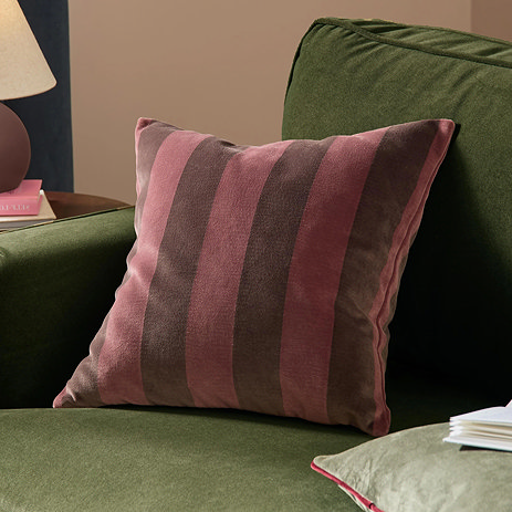Ultimate Stripe Red Velvet Cushion image