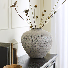 Valencia Large Ceramic Vase - Antique White main image