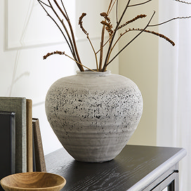 Valencia Medium Ceramic Vase - Antique White main image