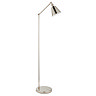image cut out on white background of nickel coloured industrial-style floor lamp