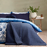 Velvet pinsonic navy bedspread