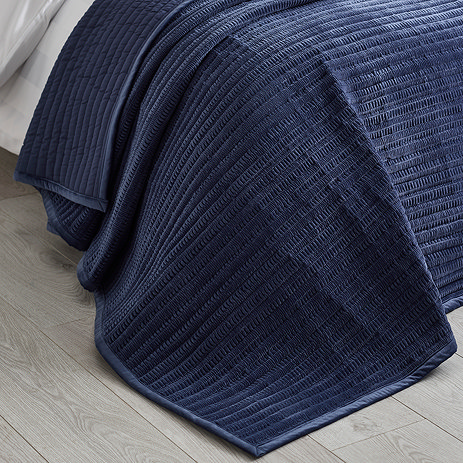 velvet pinsonic navy bedspread image 1