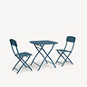 cur out image of painted blue steel bistro set