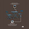 material specification of galvanised steel bistro set in caribbean blue