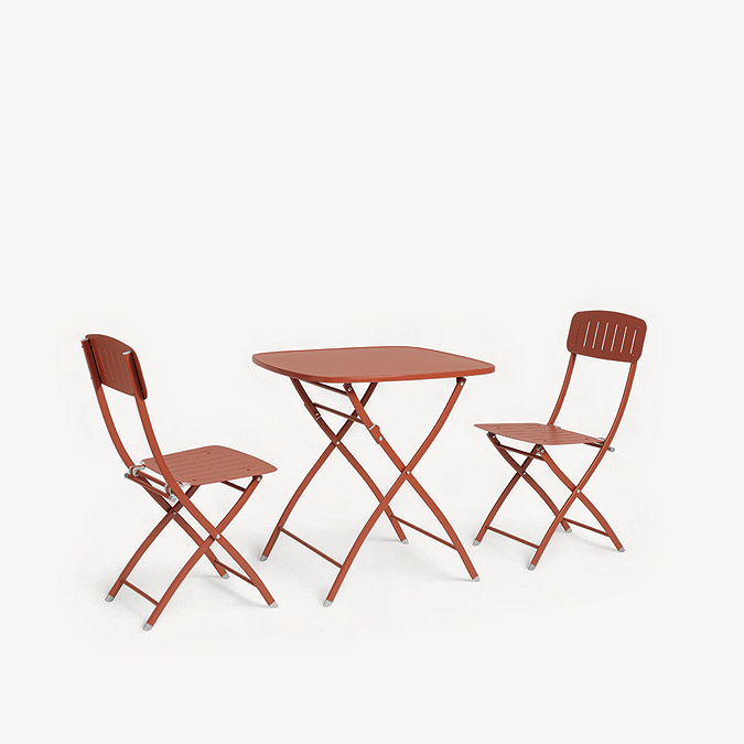 cut out image of cayenne orange-pink square bistro set