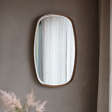Verona wall mirror in walnut image 2