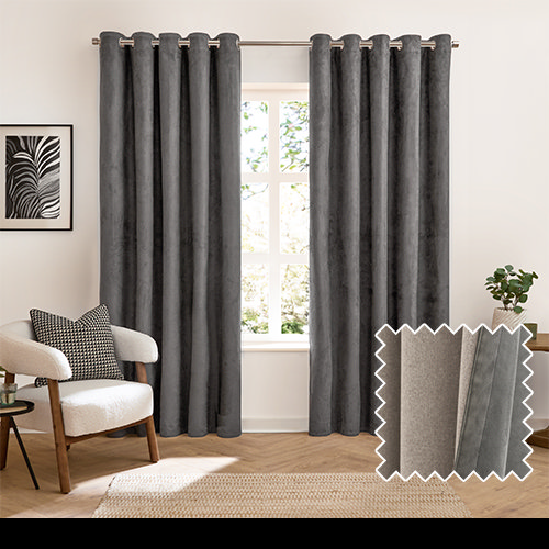 Verso Blackout Curtains - Charcoal