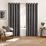 Verso Reversible Blackout Eyelet Curtains in Charcoal over a window image