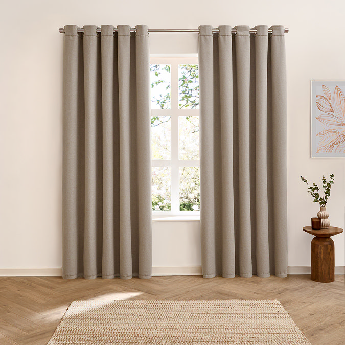 Verso Reversible Blackout Curtains in Cinnamon over a window reverse side image