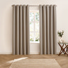 Verso Reversible Blackout Eyelet Curtains in Green over a window reverse side image