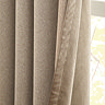 Verso Reversible Blackout Eyelet Curtains in Mocha close up texture reverse side image