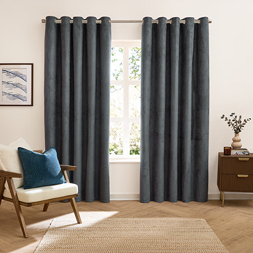 Verso Reversible Blackout Eyelet Curtains in Petrol close up texture image