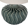 Veyla Table Lamp in Black & Grey with texture linen shade close up