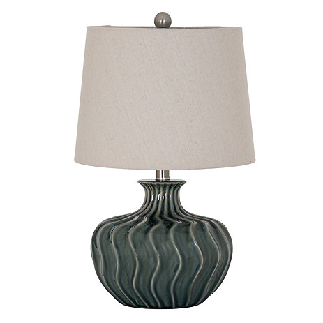 Veyla Table Lamp in Black & Grey with texture linen shade