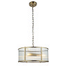 cut out image of ribbed glass antique brass pendant light