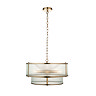 cut out image of tiered ribbed glass antique brass pendant light