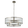 cut out image of ribbed glass pendant light with antique brass metalwork