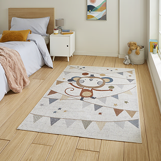 Vida Kids Monkey Rug on floor image 1