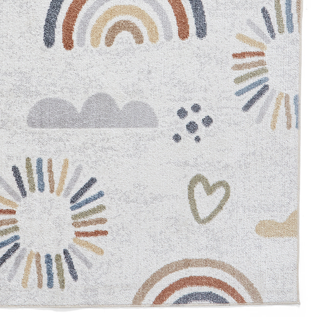 Vida Kids rainbow sun rug close up image 4
