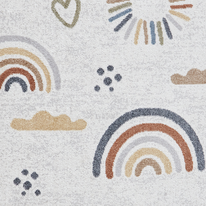 Vida Kids rainbow sun rug close up image 5