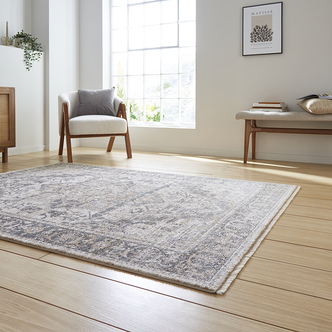 Vintage green rug on floor image 2