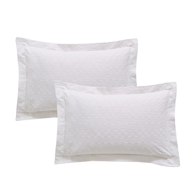 Waffle Circle Duvet Cover Set - White carousel image