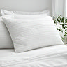 Waffle cotton stripe white on bed image 2