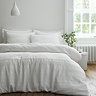 Waffle cotton stripe white on bed image 1