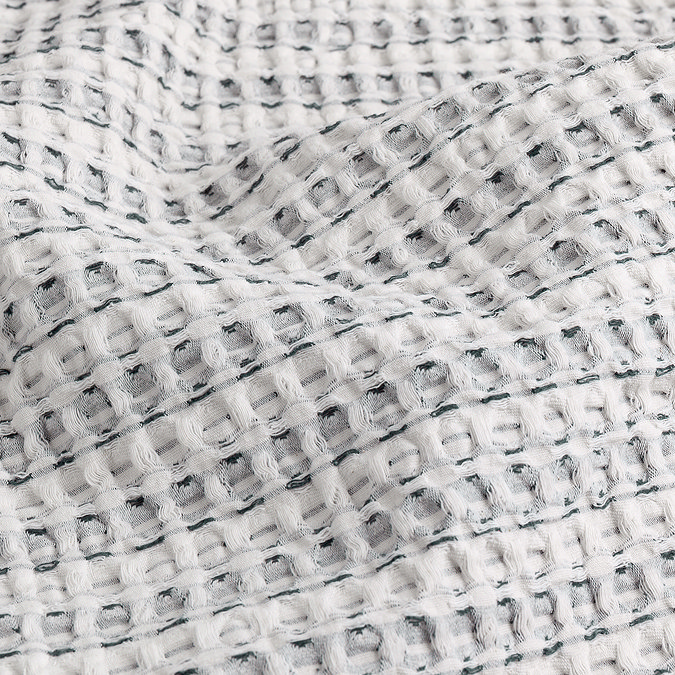 waffle textured bedspread in dusk blue 5