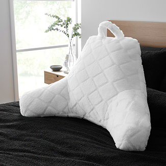 Cosy Diamond cuddle chair in white on bed image 1
