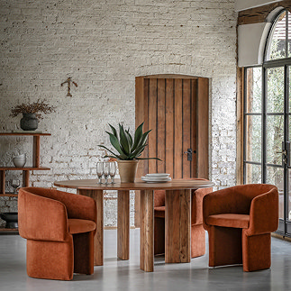 Wickham Dining Table lifestyle Image with dining chairs
