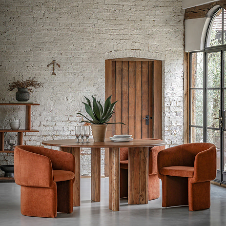 Wickham Dining Table lifestyle Image with dining chairs