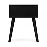 back facing cut out image of small black nightstand