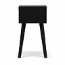 side on cut out image of small black nightstand