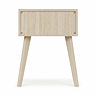 back facing cut out image of natural coloured 1 drawer bedside table