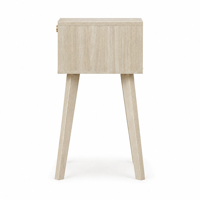 side on image of natural coloured bedside table