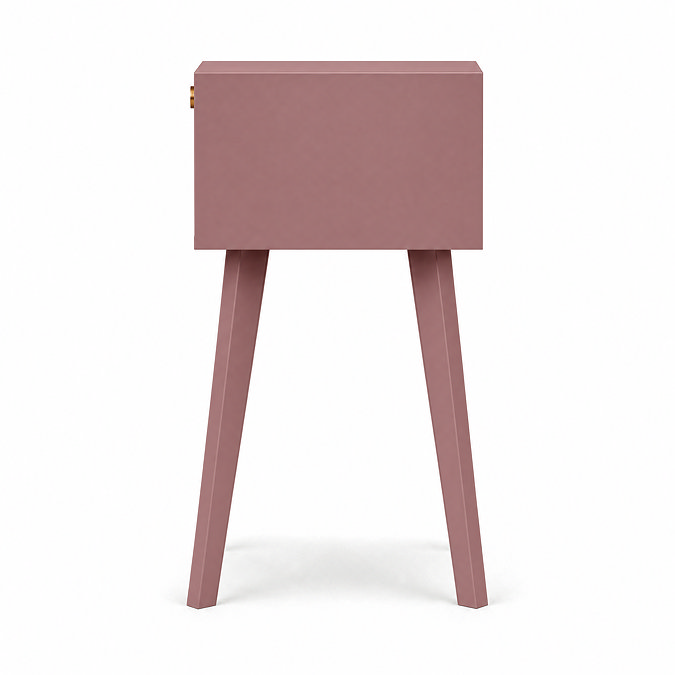 side on cut out image of clay pink nightstand