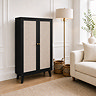 image of black rattan sideboard with two doors