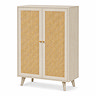 angled cut out image of natural two door rattan fronted sideboard