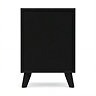 back cut out image of 2 drawer bedside table in black