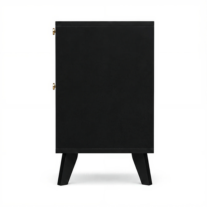 side on image of 2 drawer bedside table