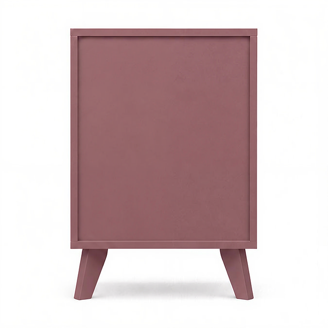 back facing cut out image of pink clay coloured bedside table